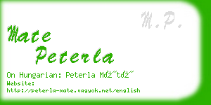 mate peterla business card